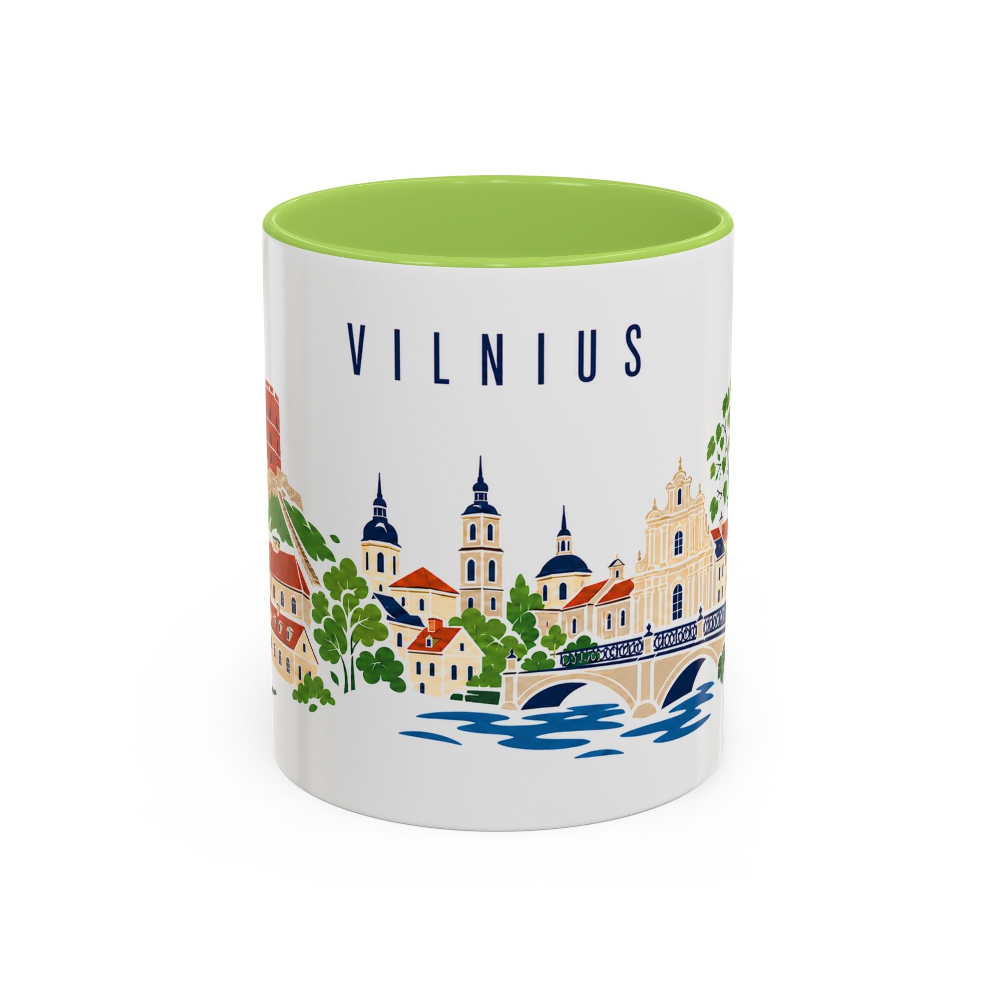 Vilnius Coffee Mug | Lithuania Travel Souvenir | Porcelain Decal City Gift | 11oz 15oz Accent Mug