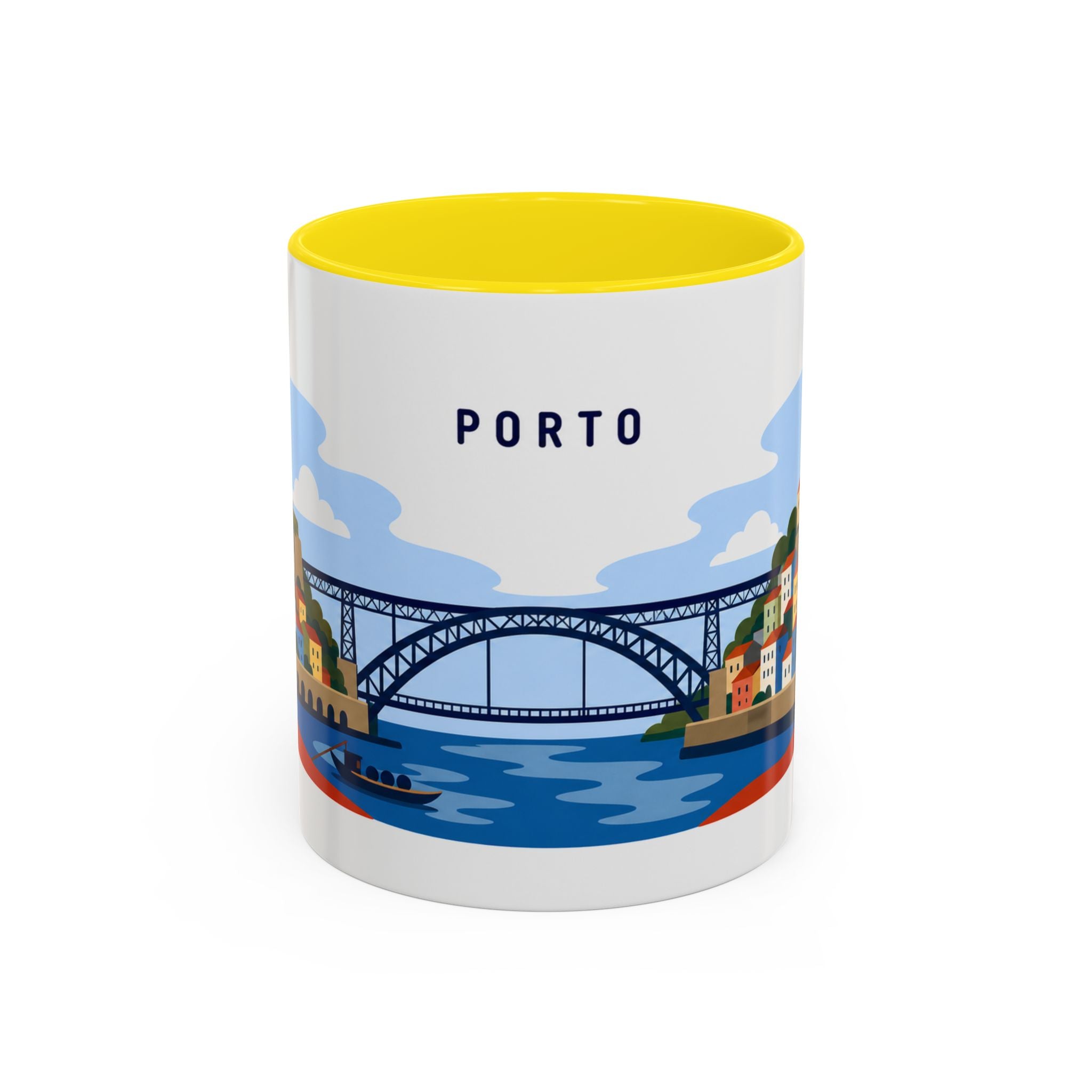Porto Coffee Mug | Travel Destination Souvenir Gift | Accent Color Ceramic 11oz 15oz
