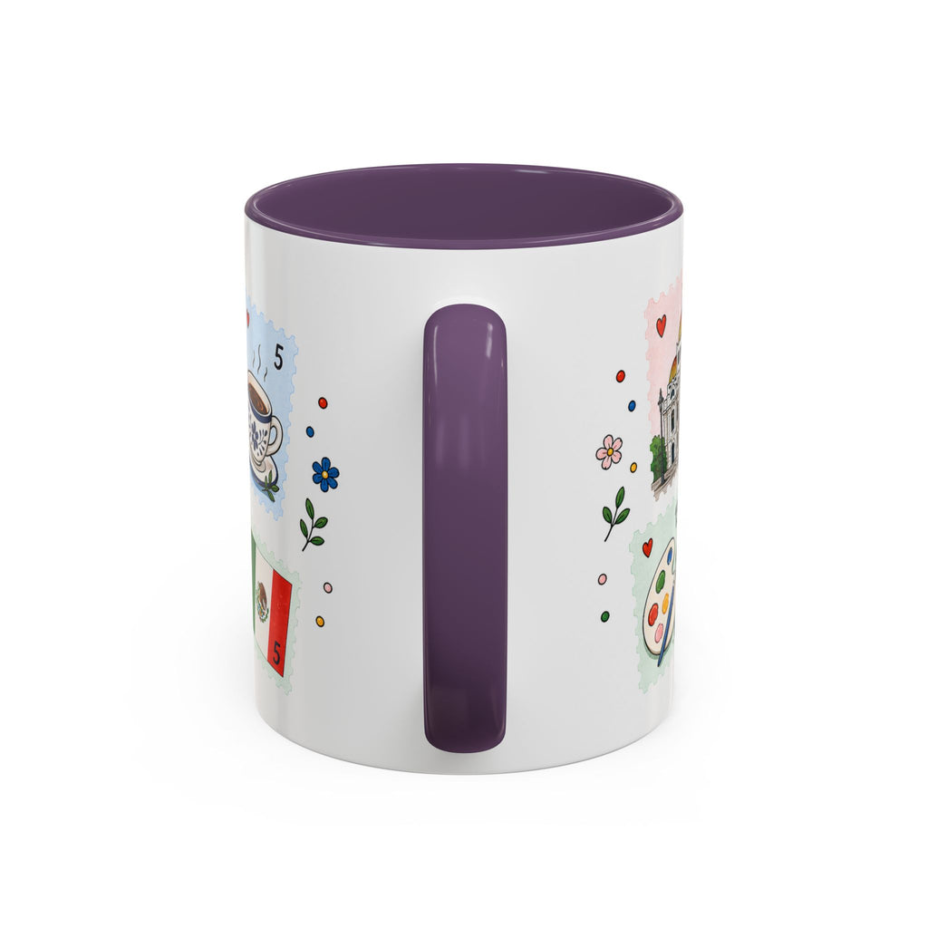 Mexico City Coffee Mug | Postage Stamp Collage Mug | Travel Souvenir Accent Cup 11oz 15oz