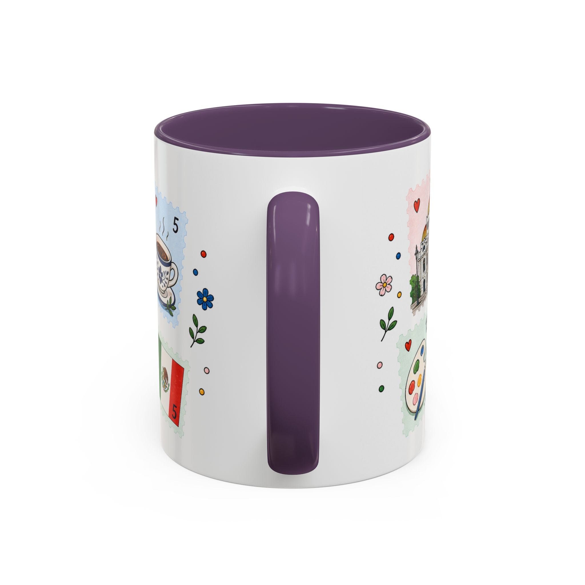 Mexico City Coffee Mug | Postage Stamp Collage Mug | Travel Souvenir Accent Cup 11oz 15oz