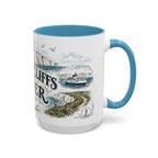 White Cliffs of Dover Mug, England Travel Souvenir, Bucket List Gift, Accent Ceramic Coffee Mug 11oz 15oz