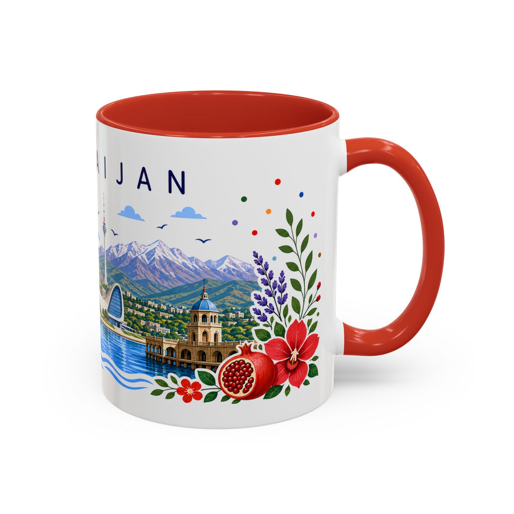 Azerbaijan Coffee Mug | Travel Souvenir Accent Mug | Place Gift Ceramic Cup 11oz 15oz