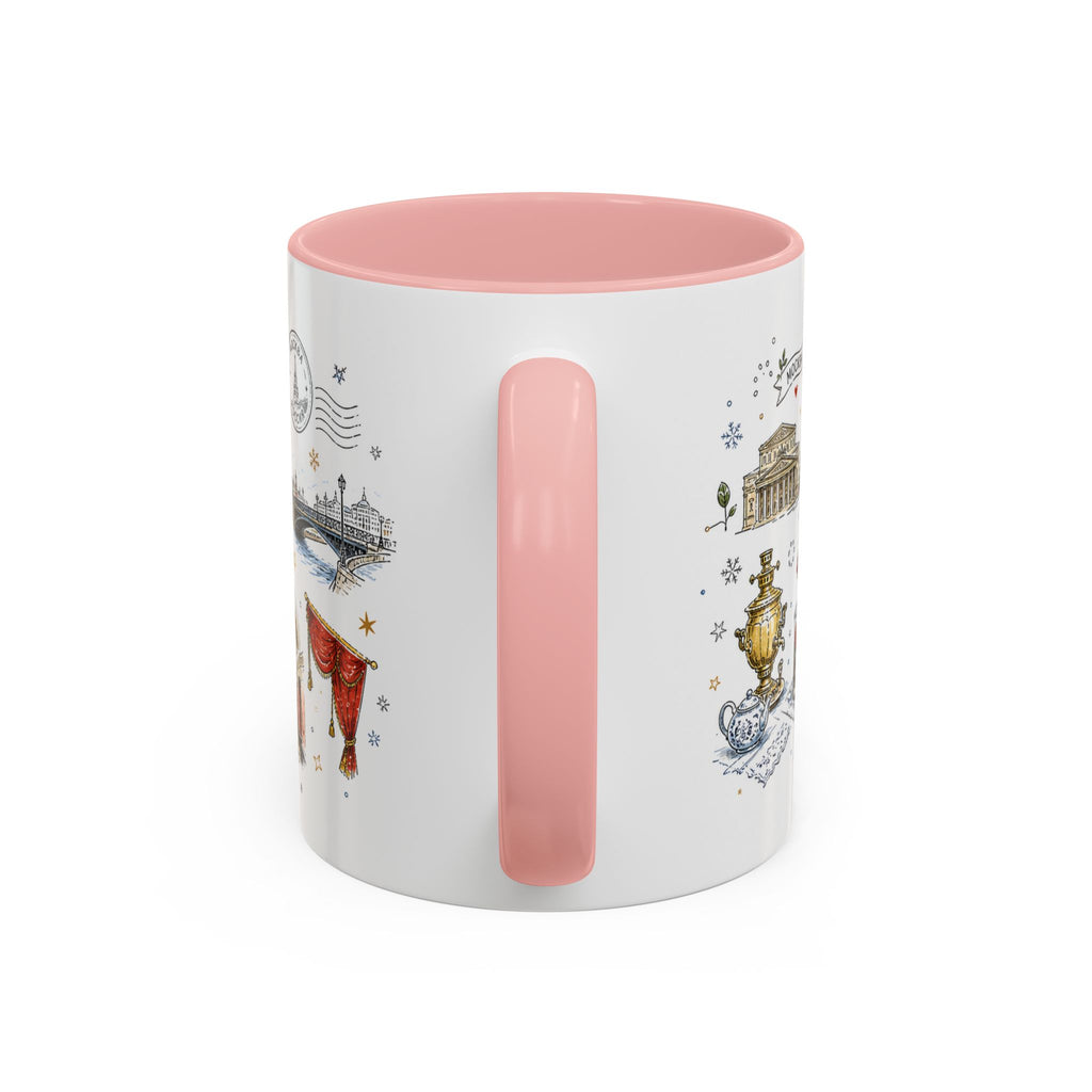Moscow Coffee Mug | Russia Souvenir Travel Gift | Accent Color Ceramic 11oz 15oz
