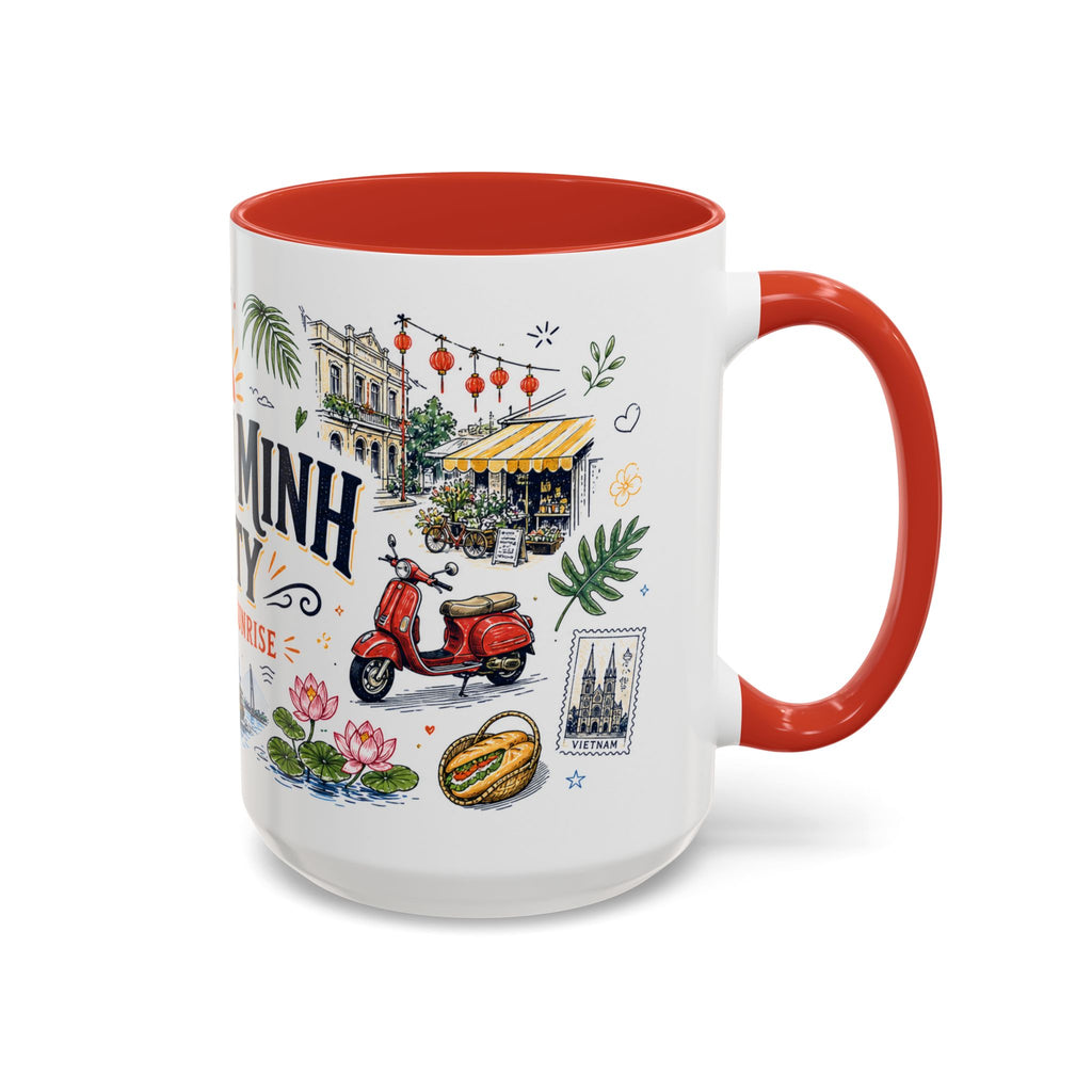Ho Chi Minh City Coffee Mug | Vietnam Souvenir Travel Gift | Accent Color Ceramic 11oz 15oz