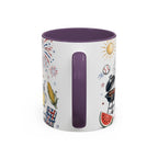 Freedom Fest Coffee Mug | Grill Chill Fireworks 4th of July | Accent Color Ceramic 11oz 15oz