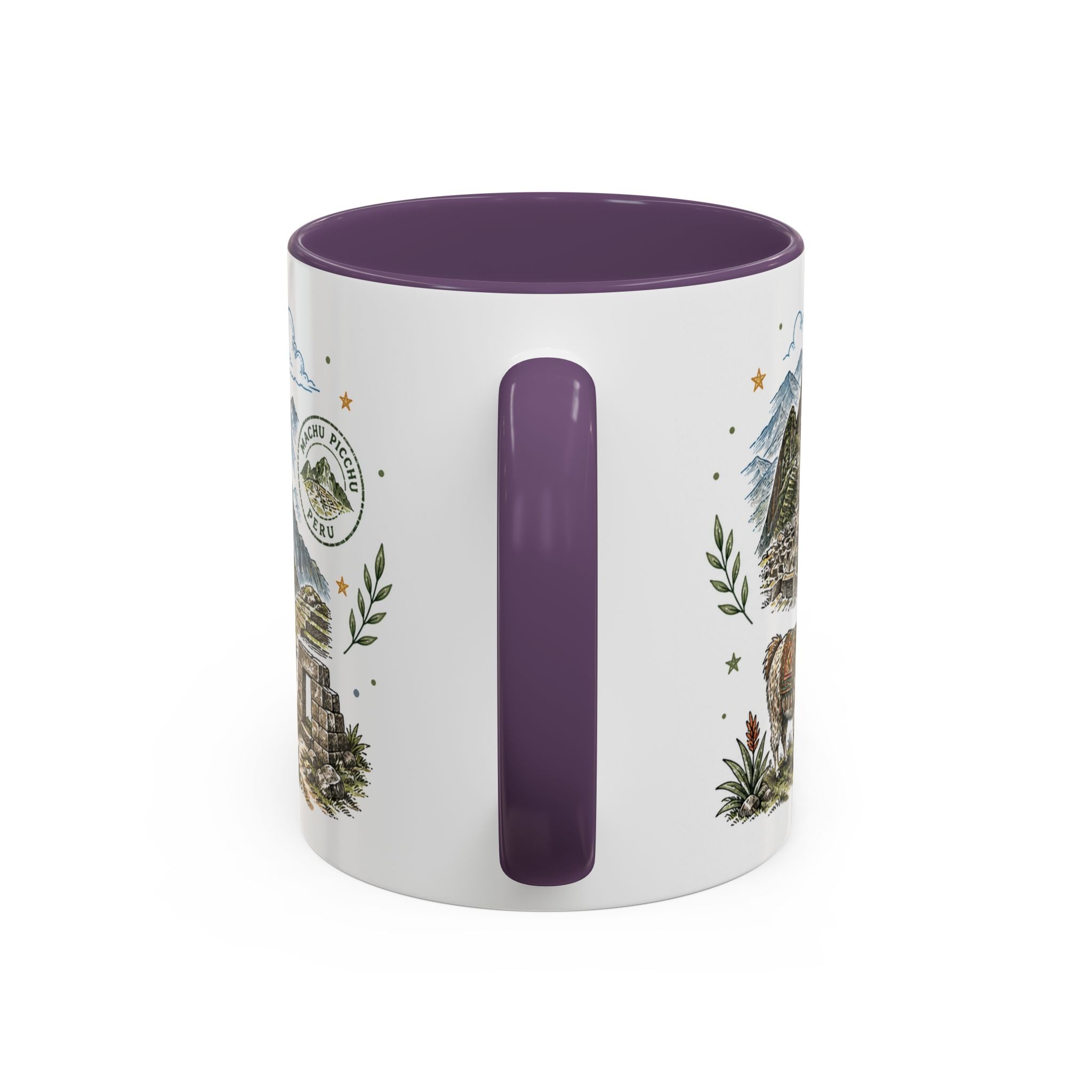 Machu Picchu Coffee Mug | Travel Destination Souvenir Gift | Accent Color Ceramic 11oz 15oz