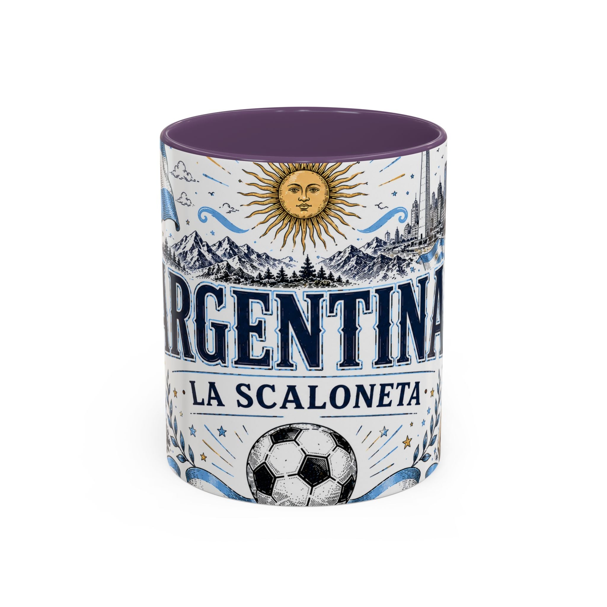 Argentina Soccer Coffee Mug | Soccer Fan Gift | Accent Color Ceramic 11oz 15oz Match Day Cup