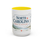 North Carolina State Map Mug | Moving Away, Homesick Gift | Botanical Accent Coffee Cup