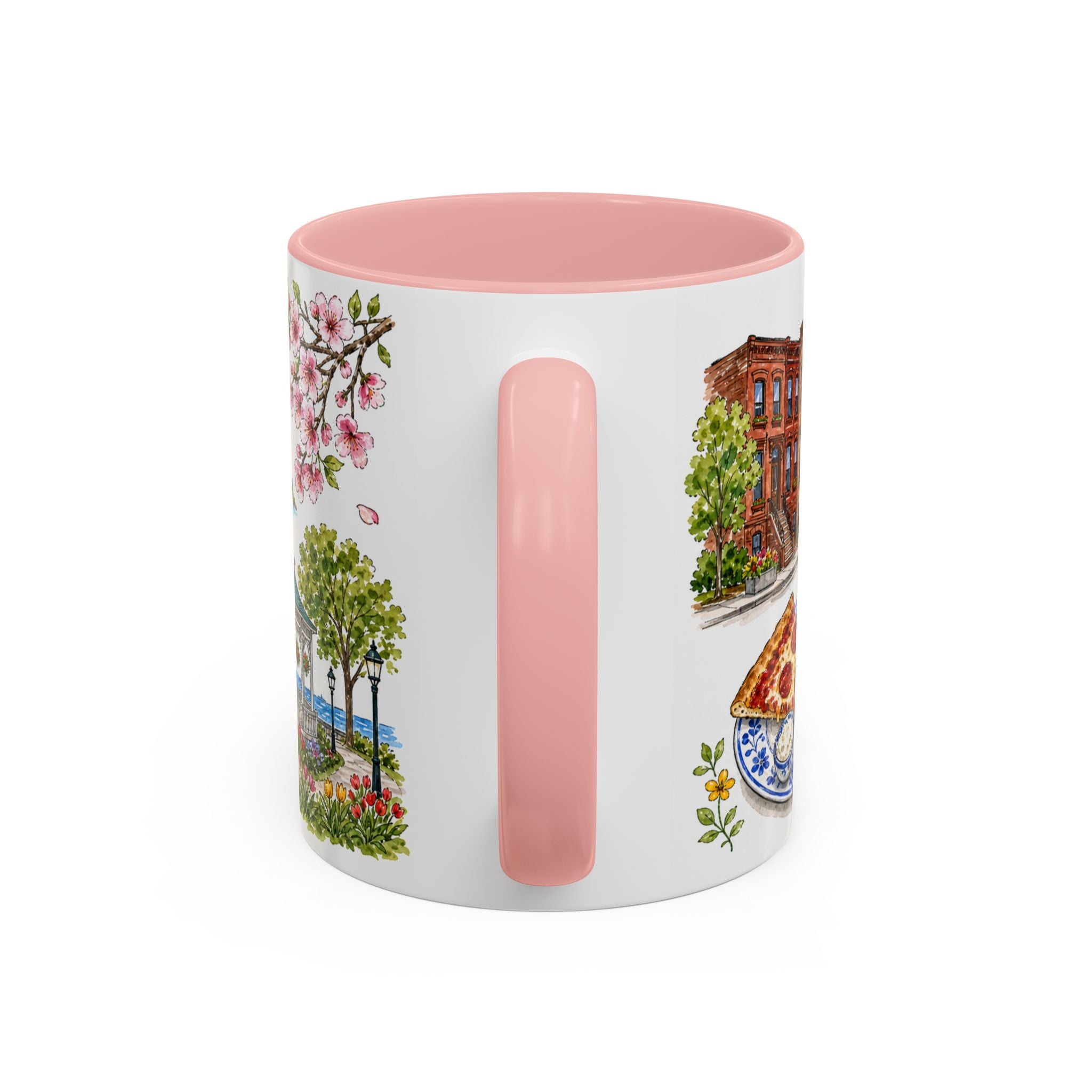 Jersey City Illustrated Travel Mug | City Souvenir Accent Coffee Mug | 11oz 15oz Ceramic Cup