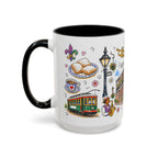 New Orleans Illustrated Travel Mug | City Souvenir Accent Coffee Mug | 11oz 15oz Ceramic Cup