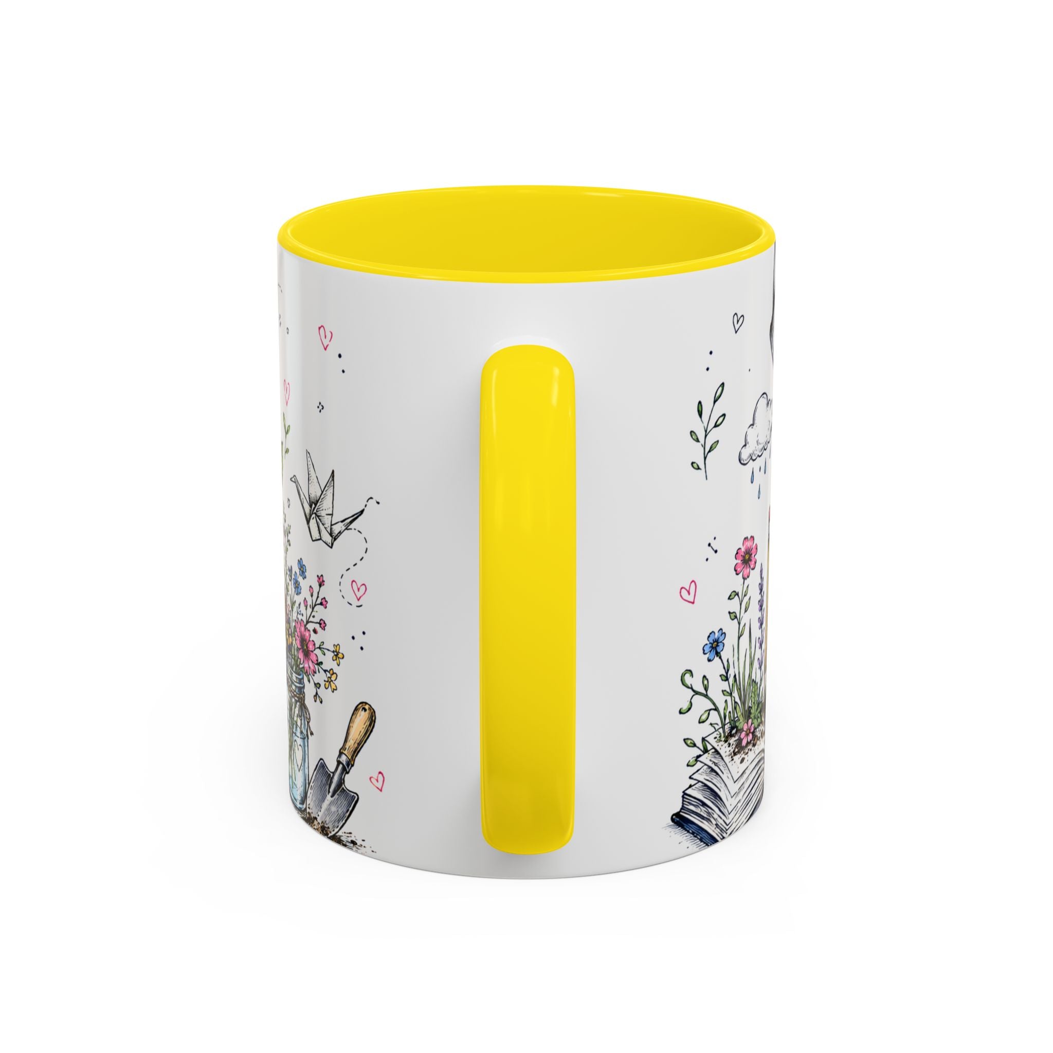 Thank You Teacher Coffee Mug | For Helping Me Grow Appreciation Gift | Accent Color Ceramic 11oz 15oz