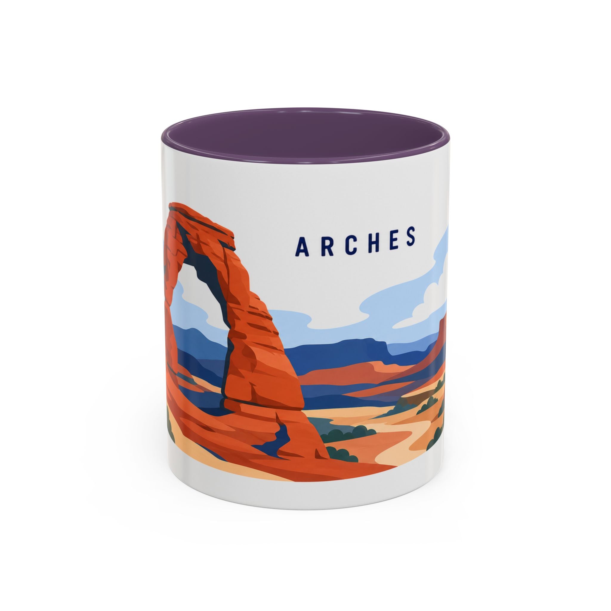 Arches National Park Coffee Mug | Solid Color Block Park Souvenir | 11oz 15oz Accent Mug