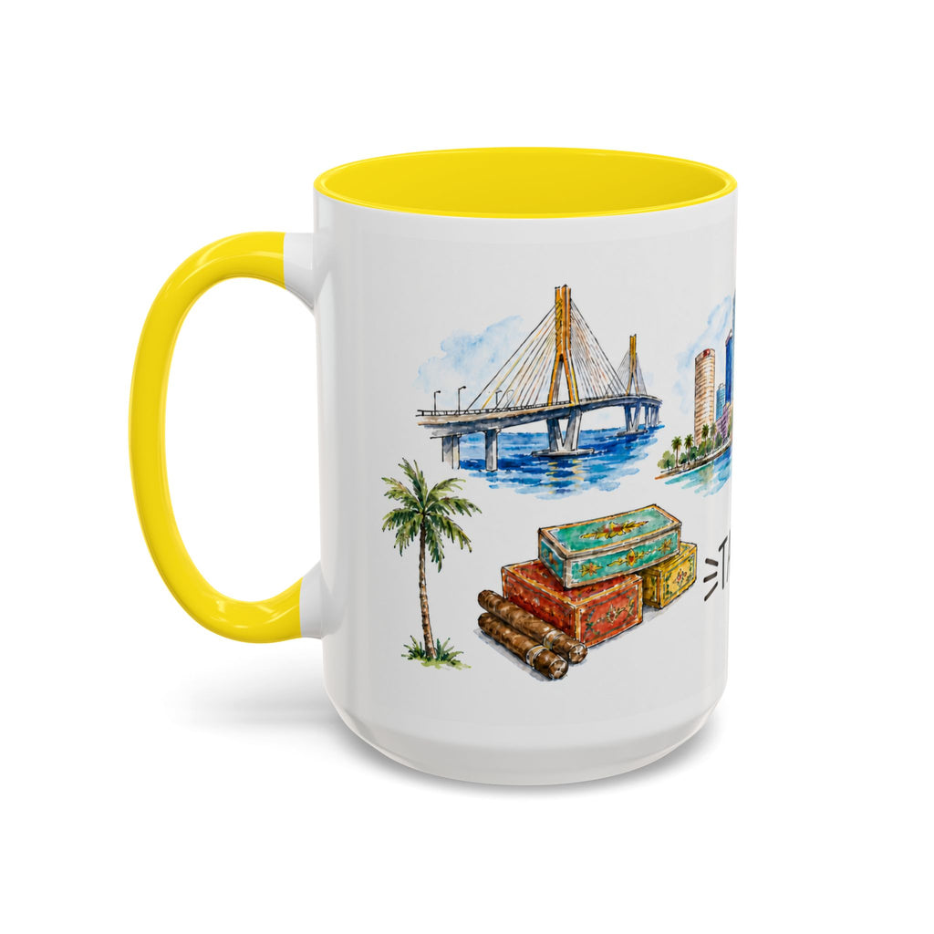 Tampa Illustrated Travel Mug | City Souvenir Accent Coffee Mug | 11oz 15oz Ceramic Cup