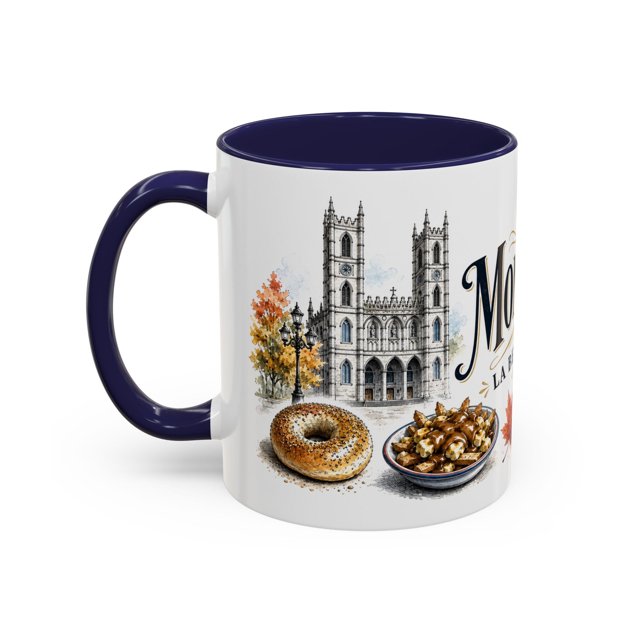 Montreal Coffee Mug | Canada Travel Souvenir | Vintage Illustrated City Gift | 11 oz 15 oz Accent Mug