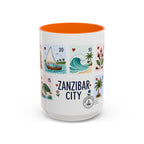 Zanzibar City Coffee Mug | Postage Stamp Collage Mug | Travel Souvenir Accent Cup 11oz 15oz