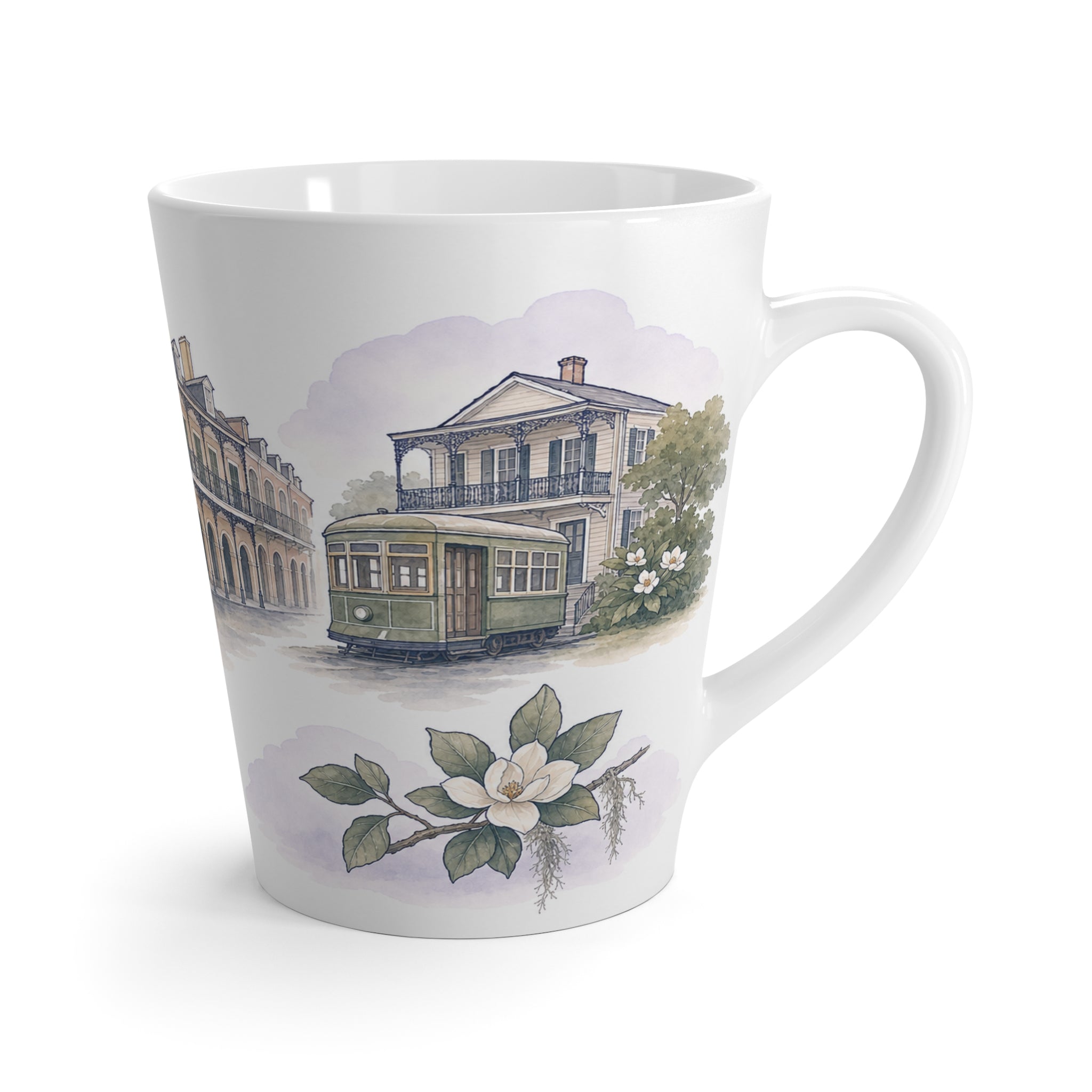 New Orleans Latte Mug | Watercolor City Travel Mug | 12 oz Ceramic Souvenir Gift