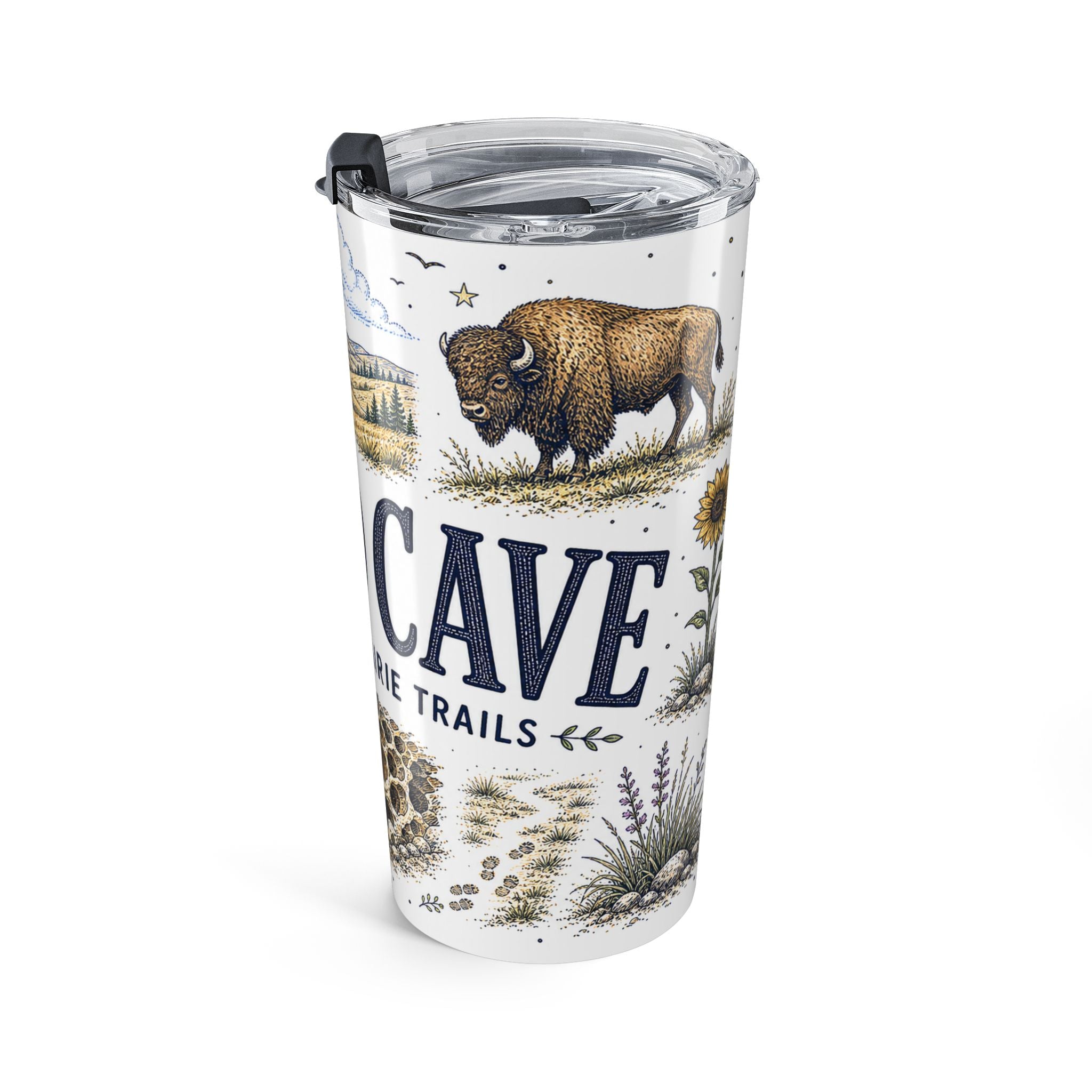 Wind Cave National Park 20oz Tumbler | South Dakota Cave Bison Prairie Gift | Insulated Stainless Steel Travel Cup