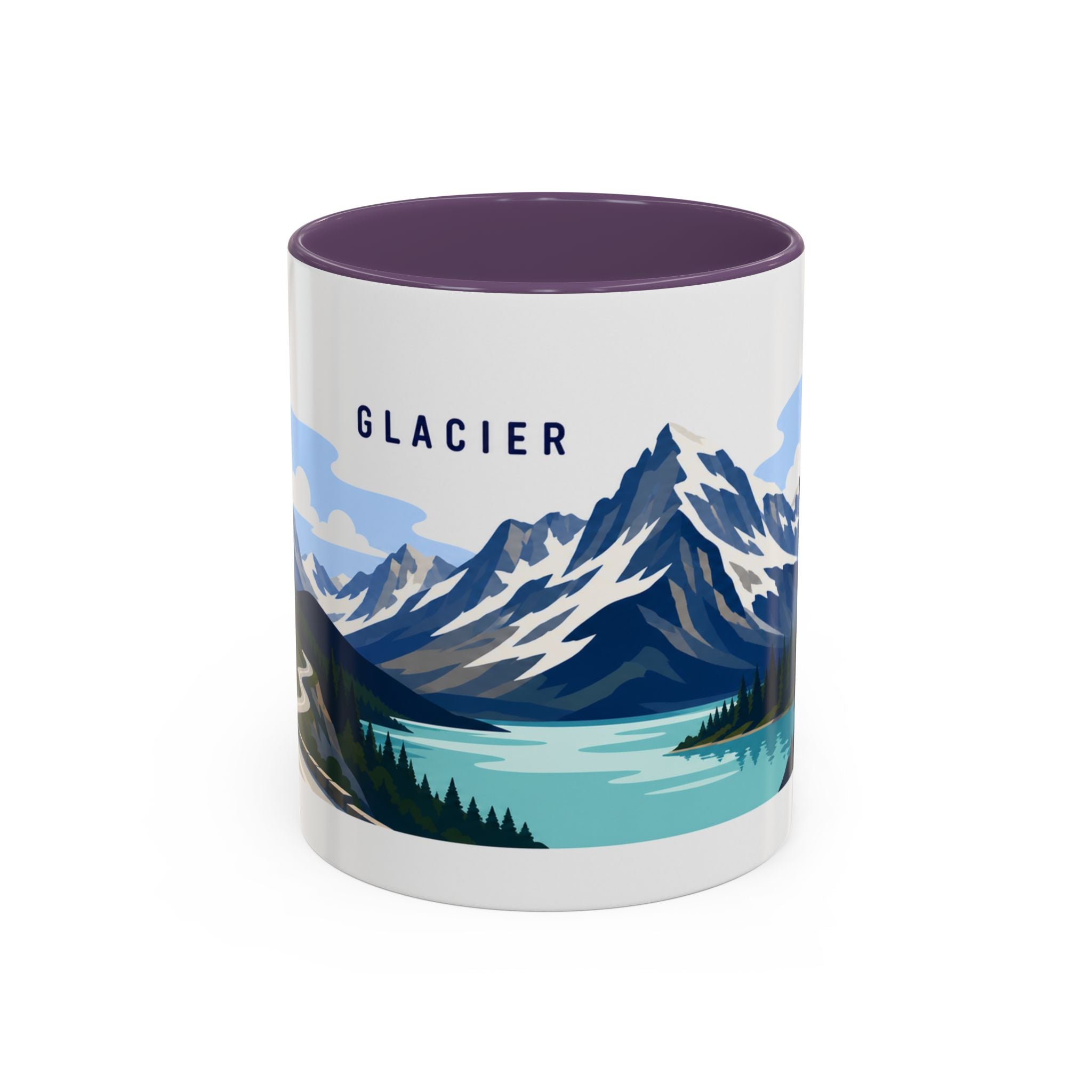 Glacier National Park Coffee Mug | Solid Color Block Park Souvenir | 11oz 15oz Accent Mug