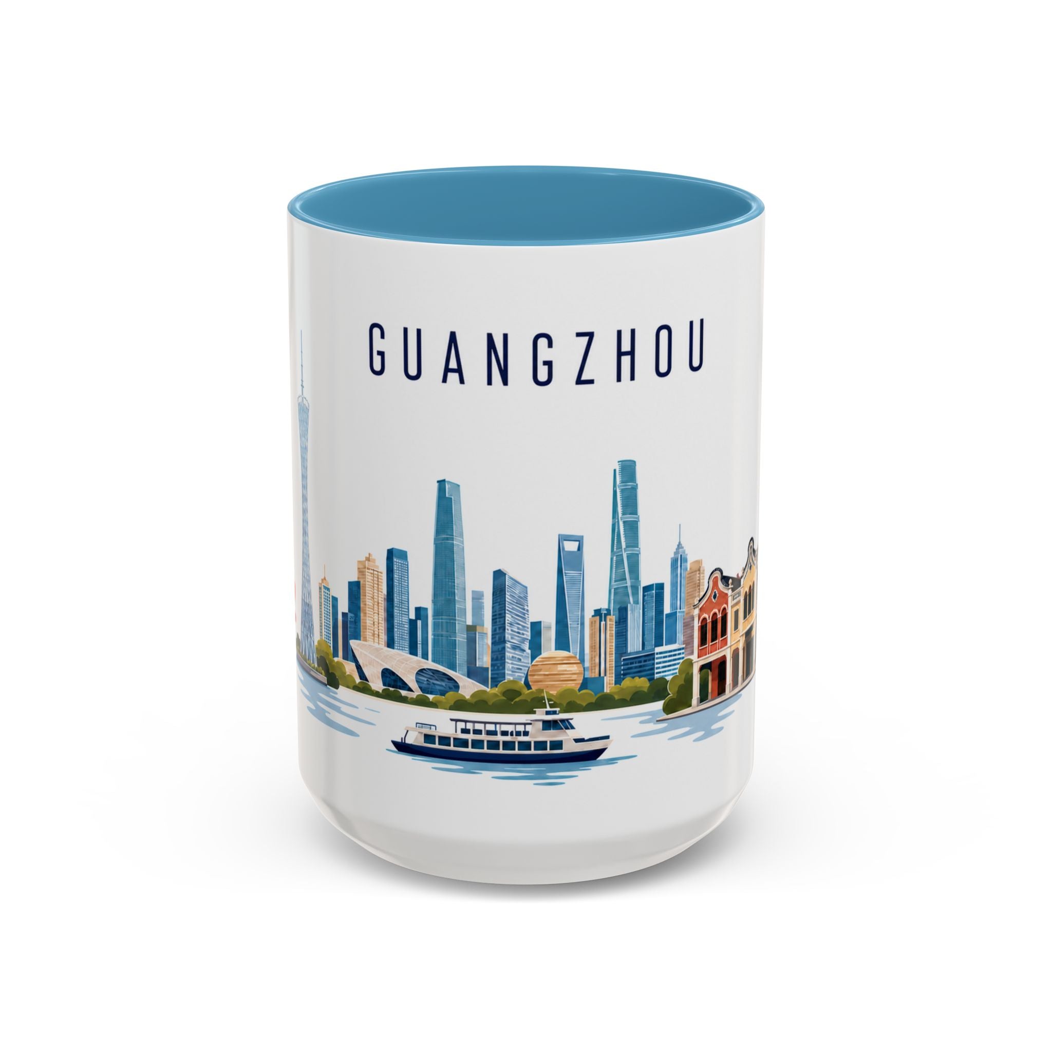 Guangzhou Coffee Mug | China Travel Souvenir | Porcelain Decal City Gift | 11oz 15oz Accent Mug
