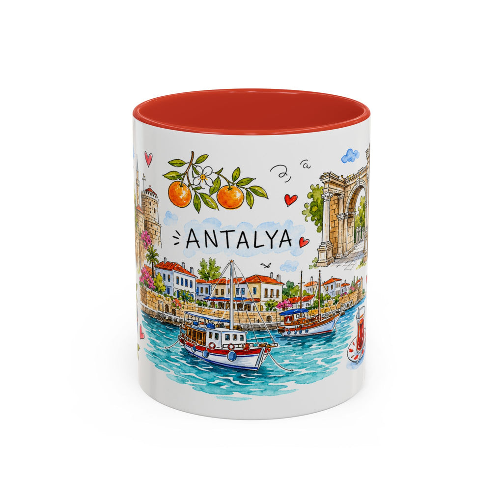 Antalya Travel Mug | European City Souvenir Accent Coffee Mug | 11oz 15oz Ceramic Cup