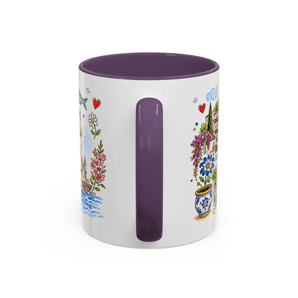 Lisbon Travel Mug | European City Souvenir Accent Coffee Mug | 11oz 15oz Ceramic Cup