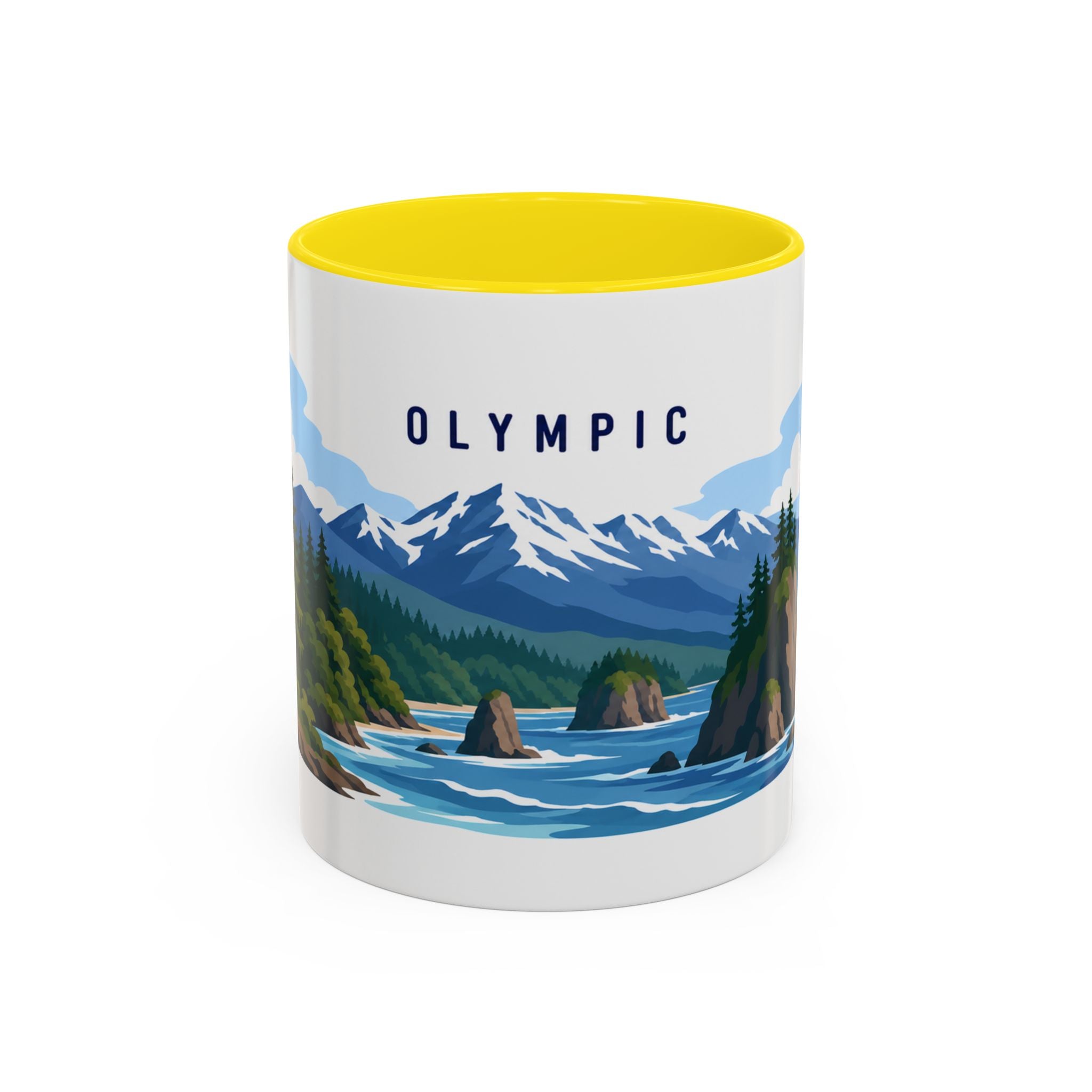 Olympic National Park Coffee Mug | Solid Color Block Park Souvenir | 11oz 15oz Accent Mug