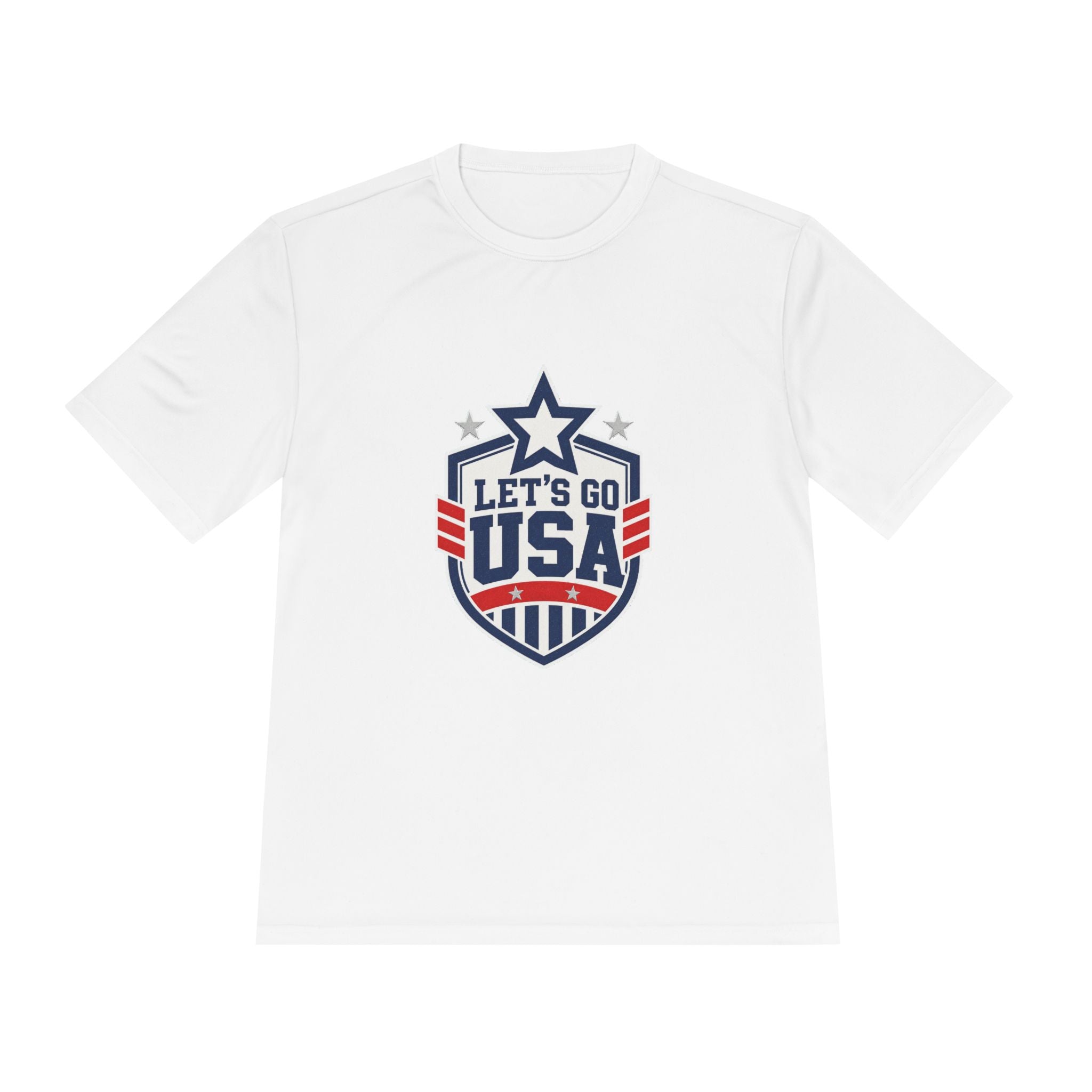 United States Soccer T Shirt, Let's Go USA Fan Tee, Moisture Wicking Sport Shirt
