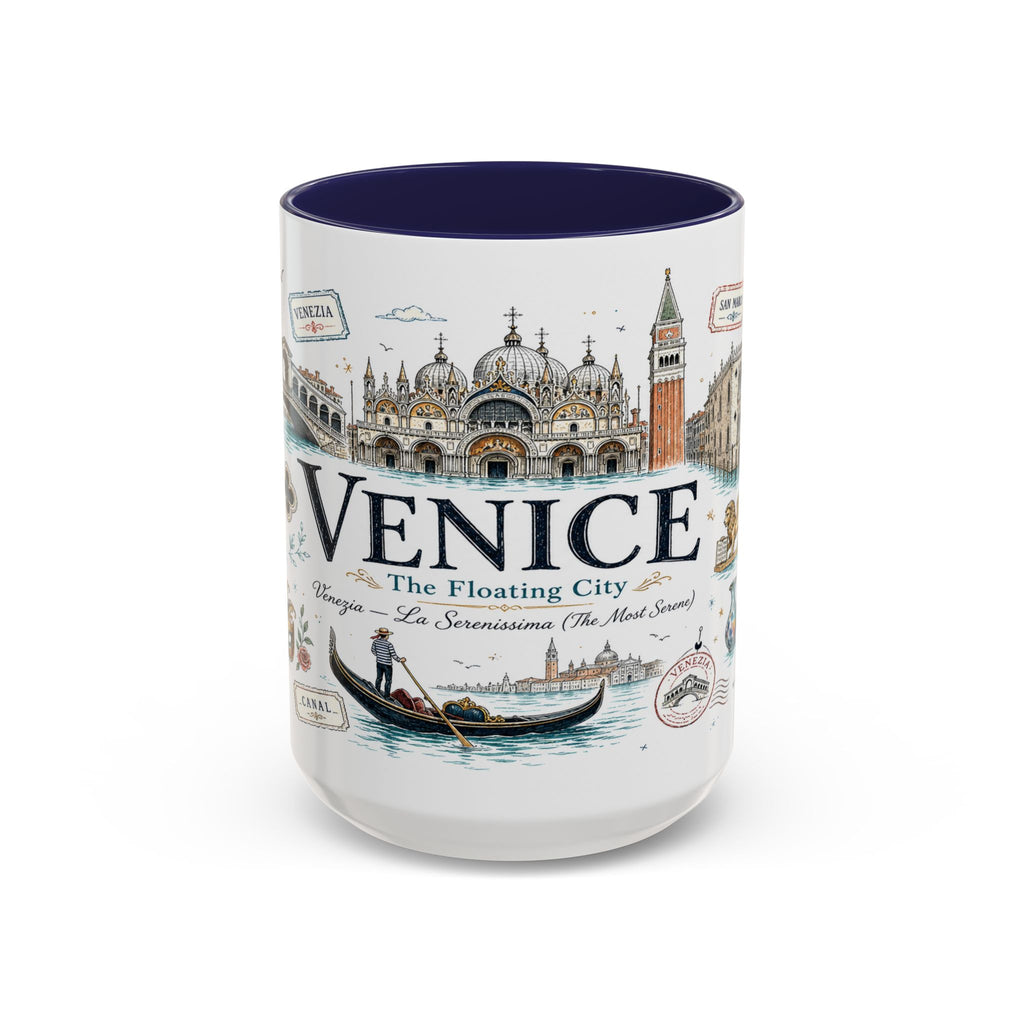 Venice Coffee Mug | Italy Souvenir Travel Gift | Accent Color Ceramic 11oz 15oz