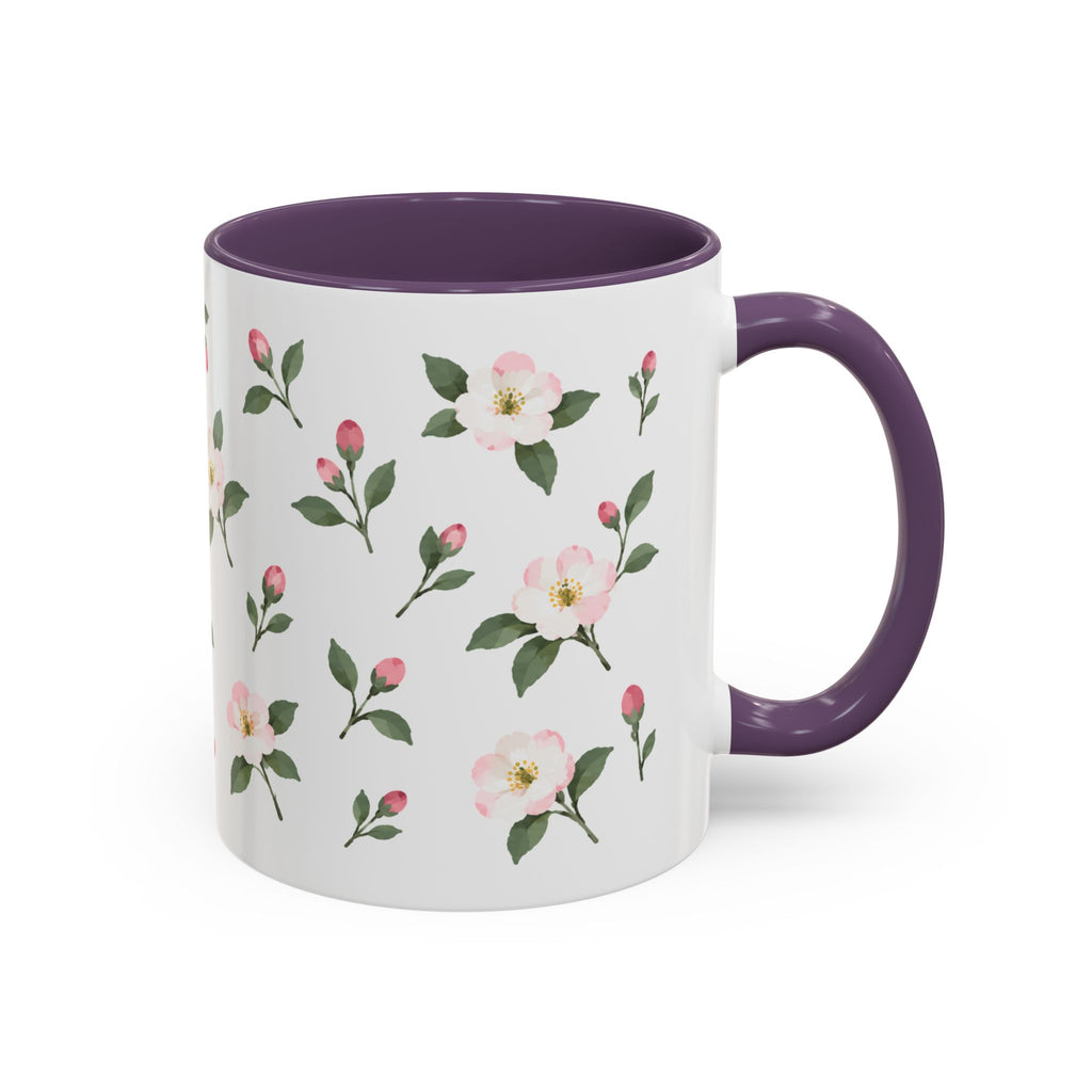 Michigan Apple Blossom Mug, State Flower Floral Coffee Cup, 11oz Botanical Gift