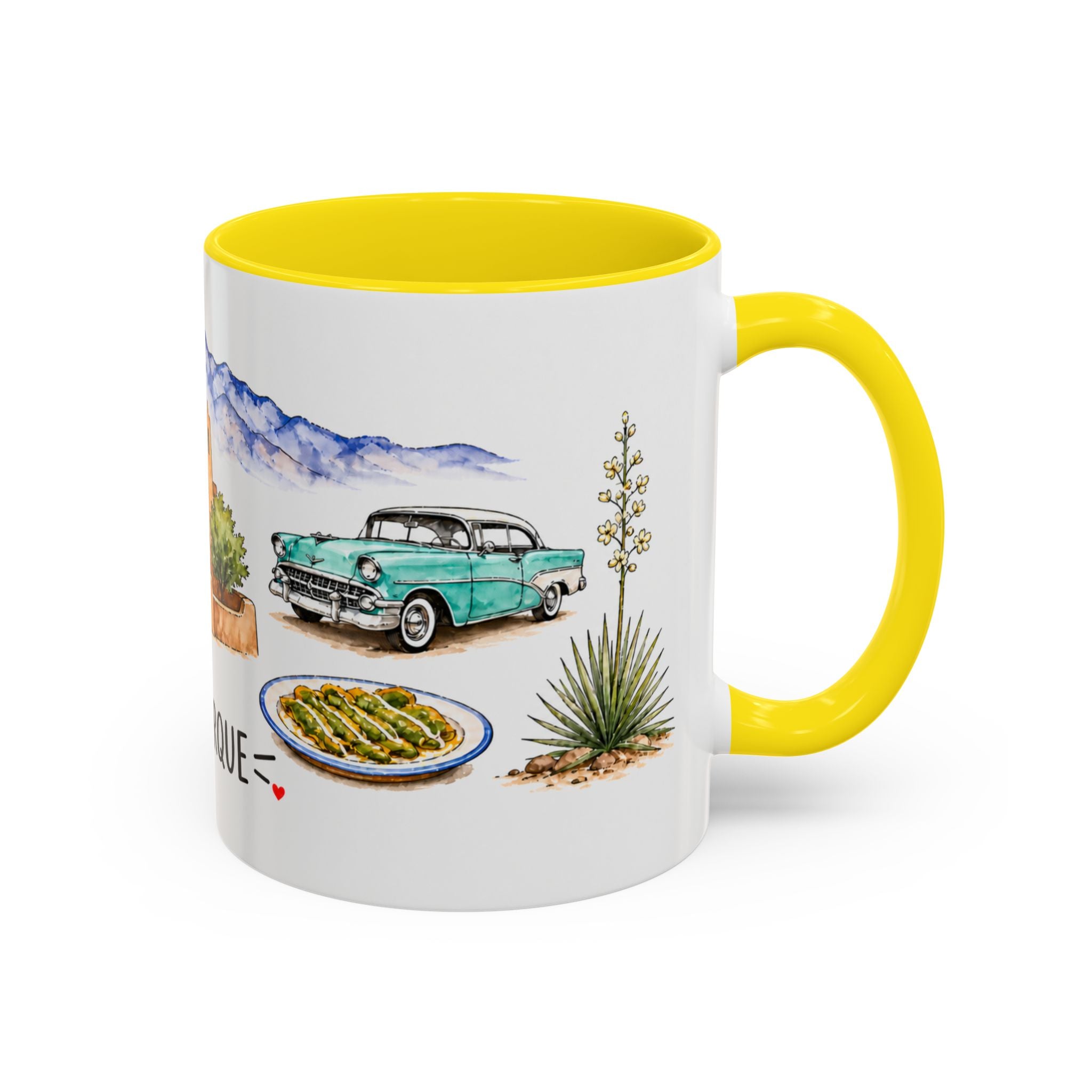Albuquerque Illustrated Travel Mug | City Souvenir Accent Coffee Mug | 11oz 15oz Ceramic Cup