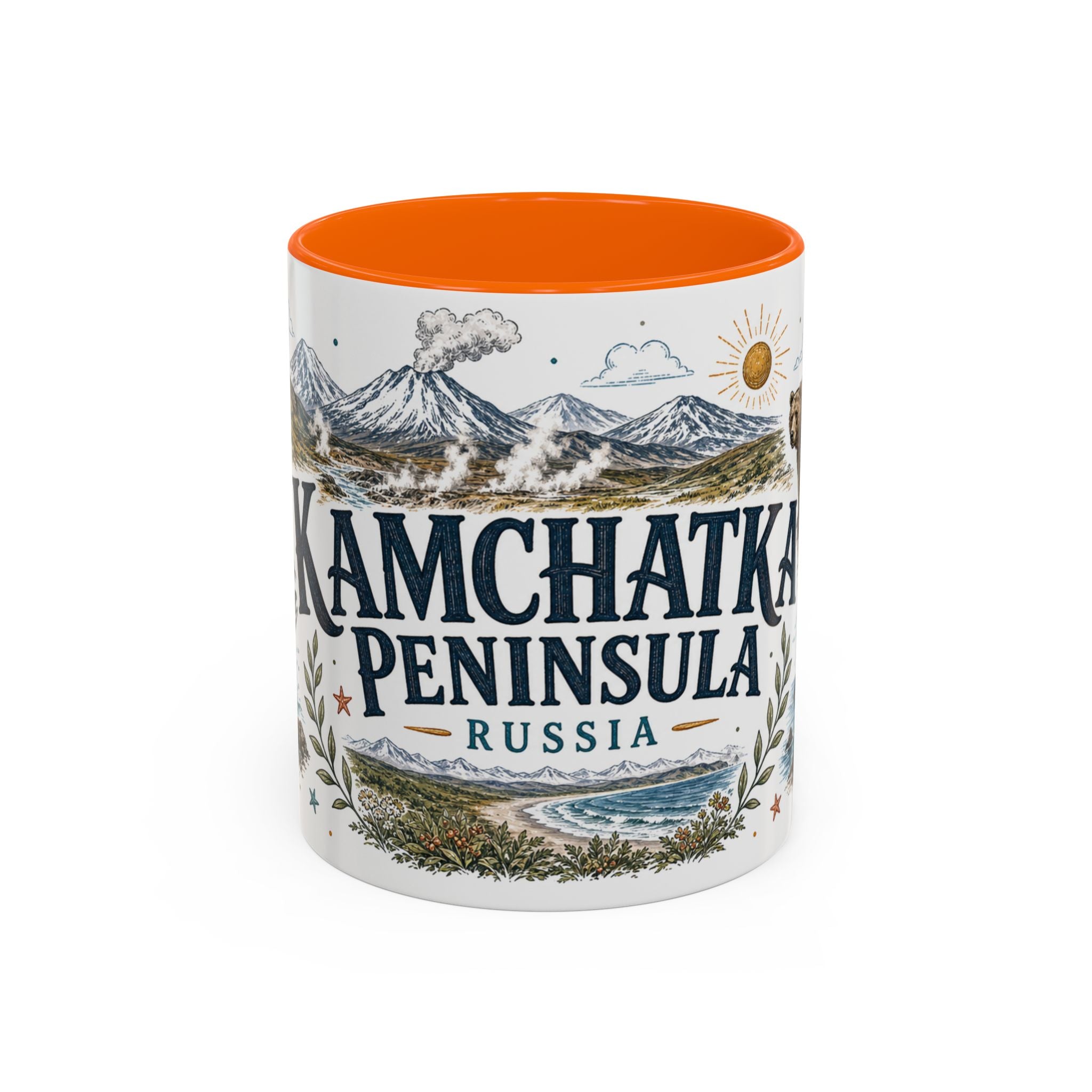 Kamchatka Peninsula Mug, Russia Travel Souvenir, Bucket List Gift, Accent Ceramic Coffee Mug 11oz 15oz