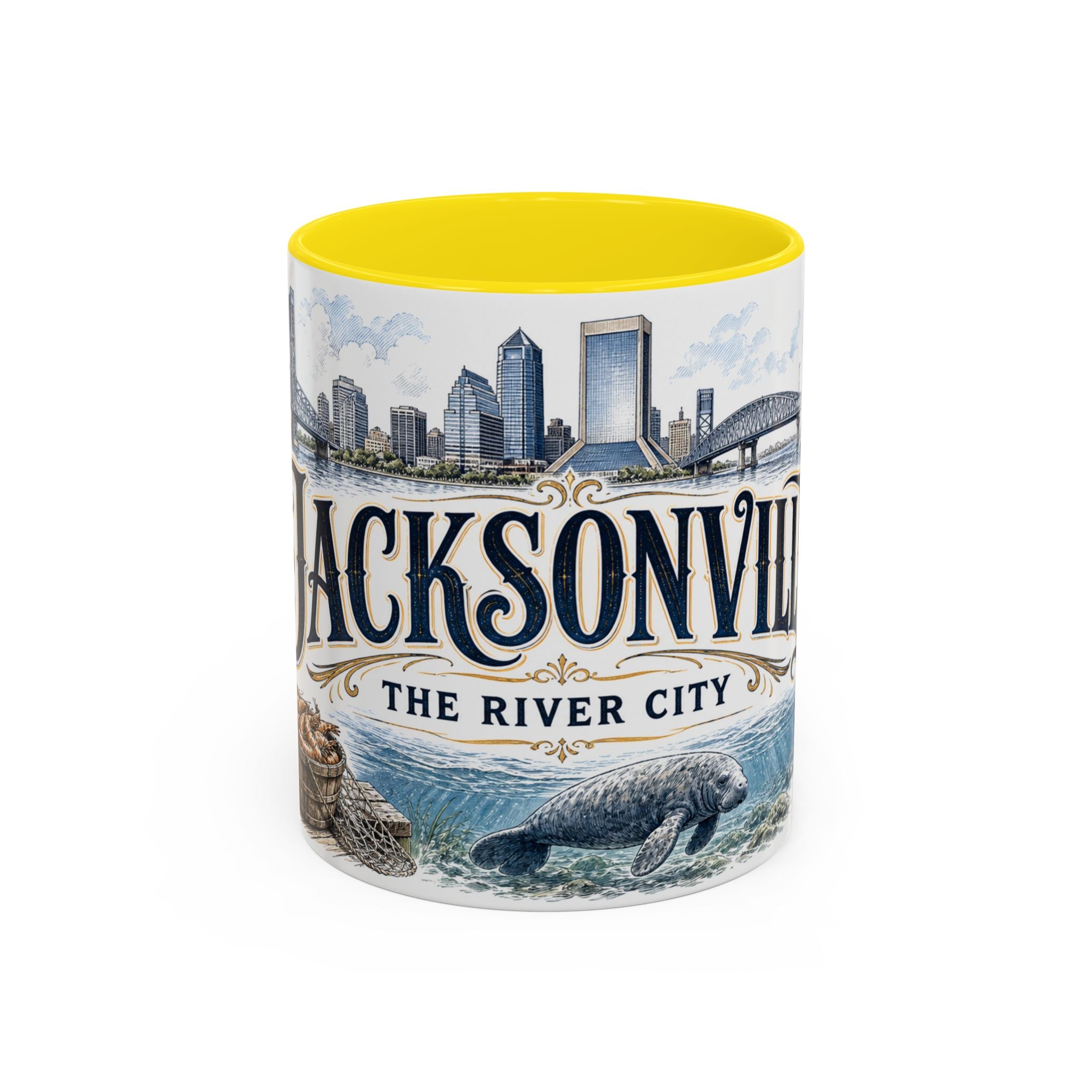 Jacksonville Coffee Mug | United States Travel Souvenir | Vintage Illustrated City Gift | 11 oz 15 oz Accent Mug