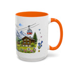 Grindelwald Illustrated Travel Mug | Switzerland Souvenir Accent Coffee Mug | 11oz 15oz Ceramic Cup