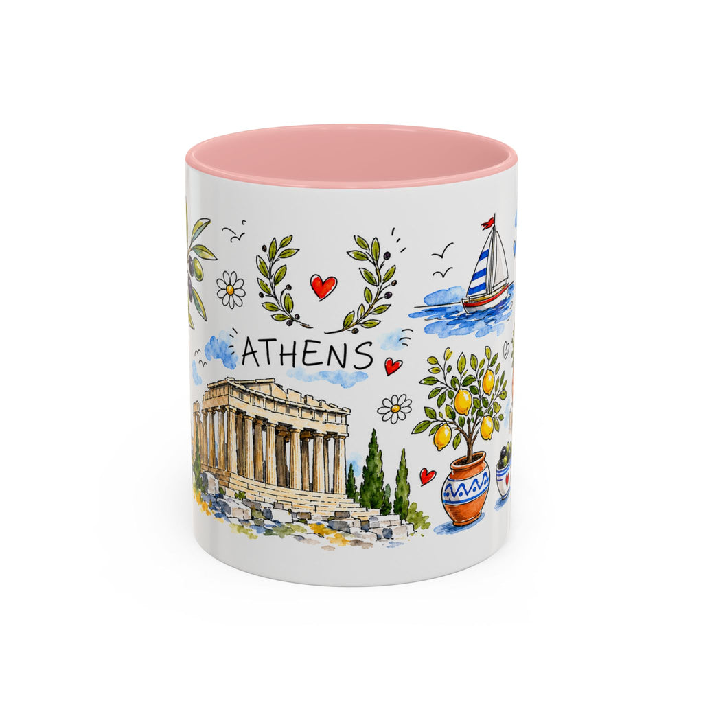Athens Travel Mug | European City Souvenir Accent Coffee Mug | 11oz 15oz Ceramic Cup