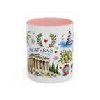 Athens Travel Mug | European City Souvenir Accent Coffee Mug | 11oz 15oz Ceramic Cup