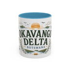 Okavango Delta Coffee Mug | Travel Destination Souvenir Gift | Accent Color Ceramic 11oz 15oz