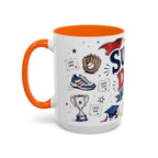 Super Dad My Hero Coffee Mug | Father's Day Gift for Dad | Accent Color Ceramic 11oz 15oz