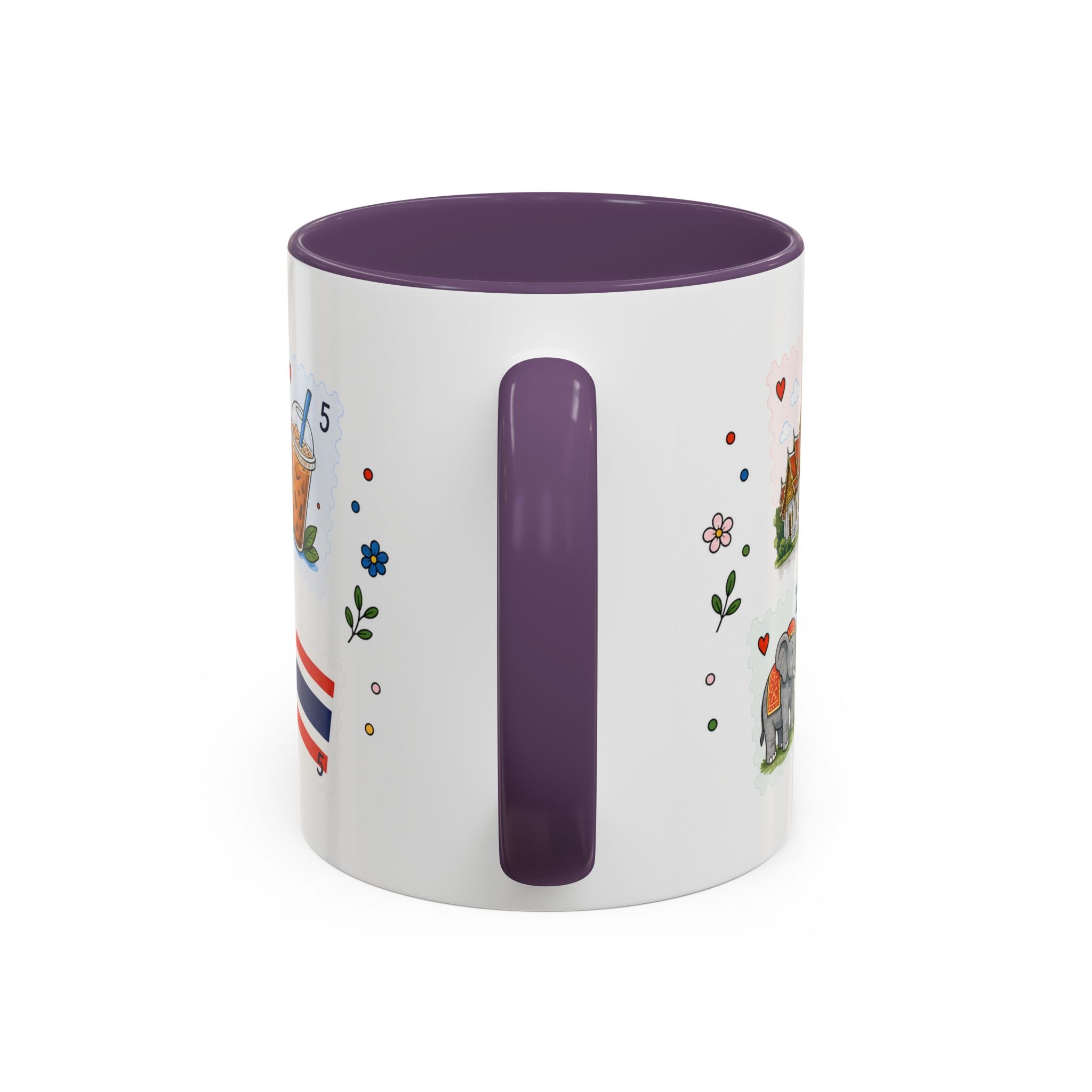 Bangkok Coffee Mug | Postage Stamp Collage Mug | Travel Souvenir Accent Cup 11oz 15oz