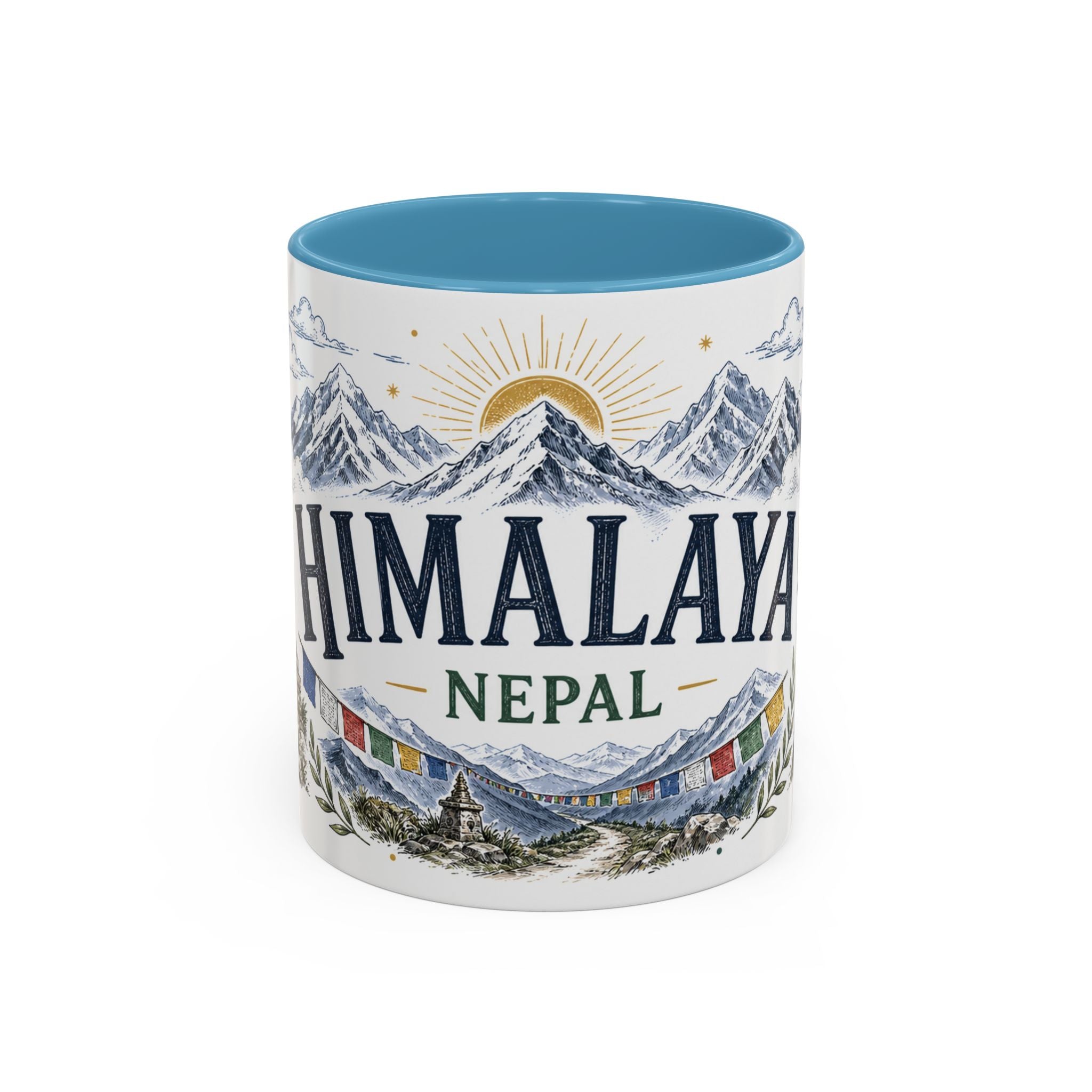 Himalaya Coffee Mug | Travel Destination Souvenir Gift | Accent Color Ceramic 11oz 15oz