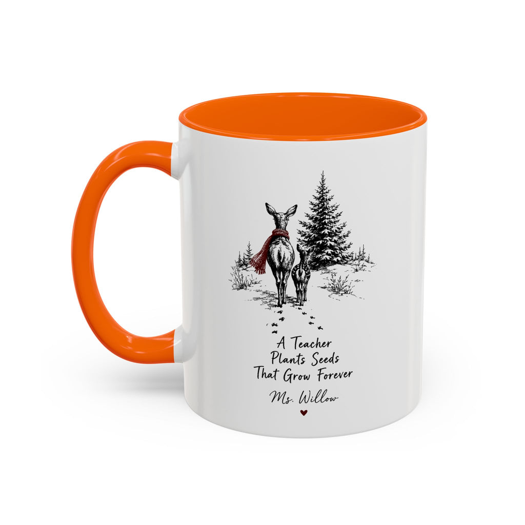 Personalized Deer Teacher Mug | You're Deer to My Heart | Custom Name Teacher Gift | 11oz 15oz