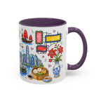 Hong Kong Illustrated Travel Mug | City Souvenir Accent Coffee Mug | 11oz 15oz Ceramic Cup