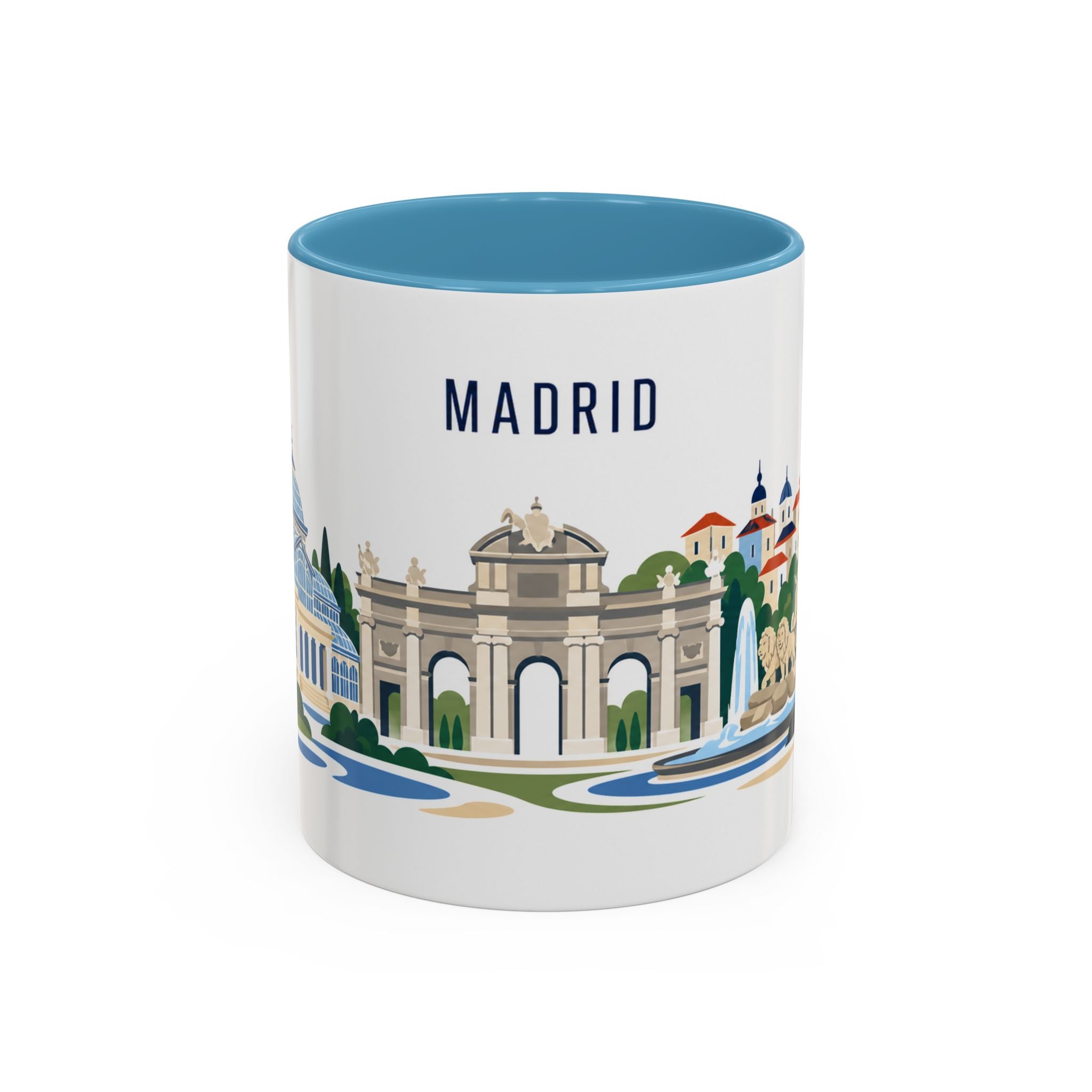 Madrid Coffee Mug | Spain Travel Souvenir | Porcelain Decal City Gift | 11oz 15oz Accent Mug