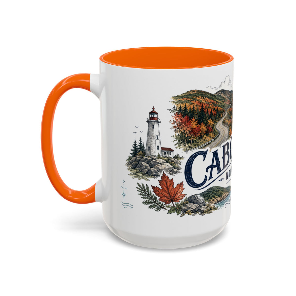 Cabot Trail Mug, Nova Scotia Travel Souvenir, Bucket List Gift, Accent Ceramic Coffee Mug 11oz 15oz