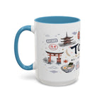 Tokyo Coffee Mug | Japan Souvenir Travel Gift | Accent Color Ceramic 11oz 15oz