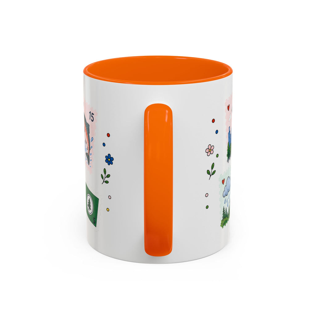 Seattle Coffee Mug | Postage Stamp Collage Mug | Travel Souvenir Accent Cup 11oz 15oz