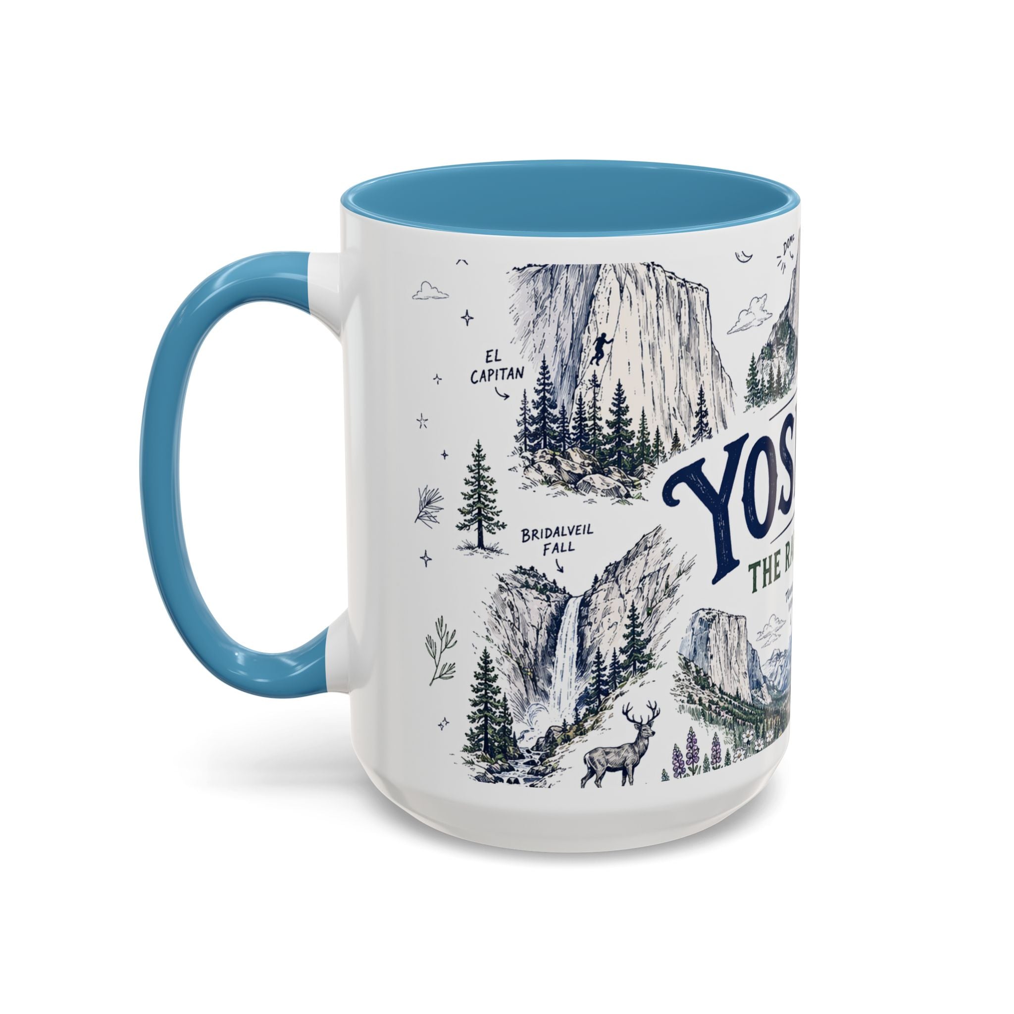 Yosemite National Park Coffee Mug | Hiking Camping Nature Gift | Accent Color Ceramic 11oz 15oz