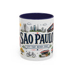 Sao Paulo Coffee Mug | Brazil Souvenir Travel Gift | Accent Color Ceramic 11oz 15oz