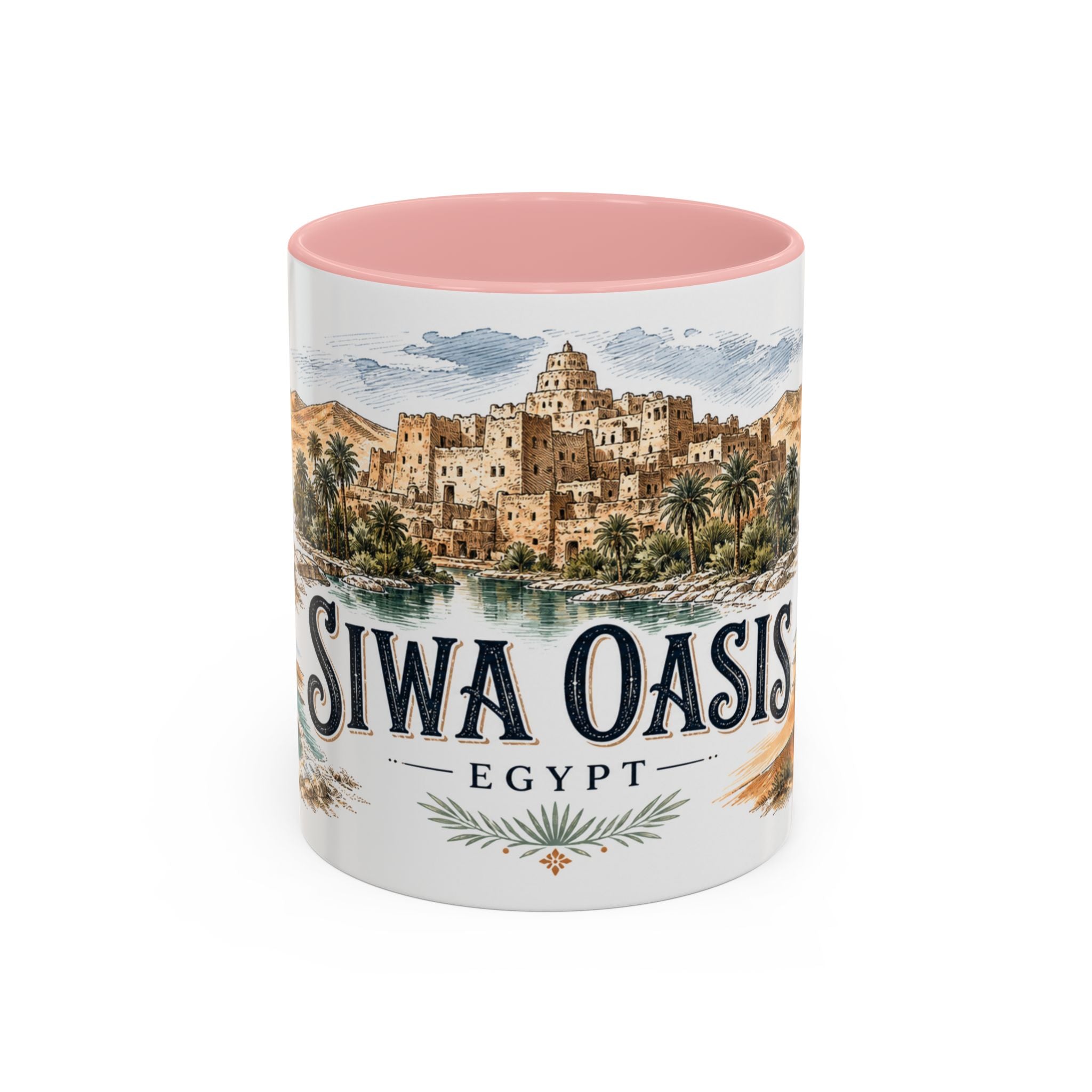 Siwa Oasis Mug, Egypt Travel Souvenir, Bucket List Gift, Accent Ceramic Coffee Mug 11oz 15oz