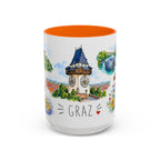 Graz Illustrated Travel Mug | City Souvenir Accent Coffee Mug | 11oz 15oz Ceramic Cup