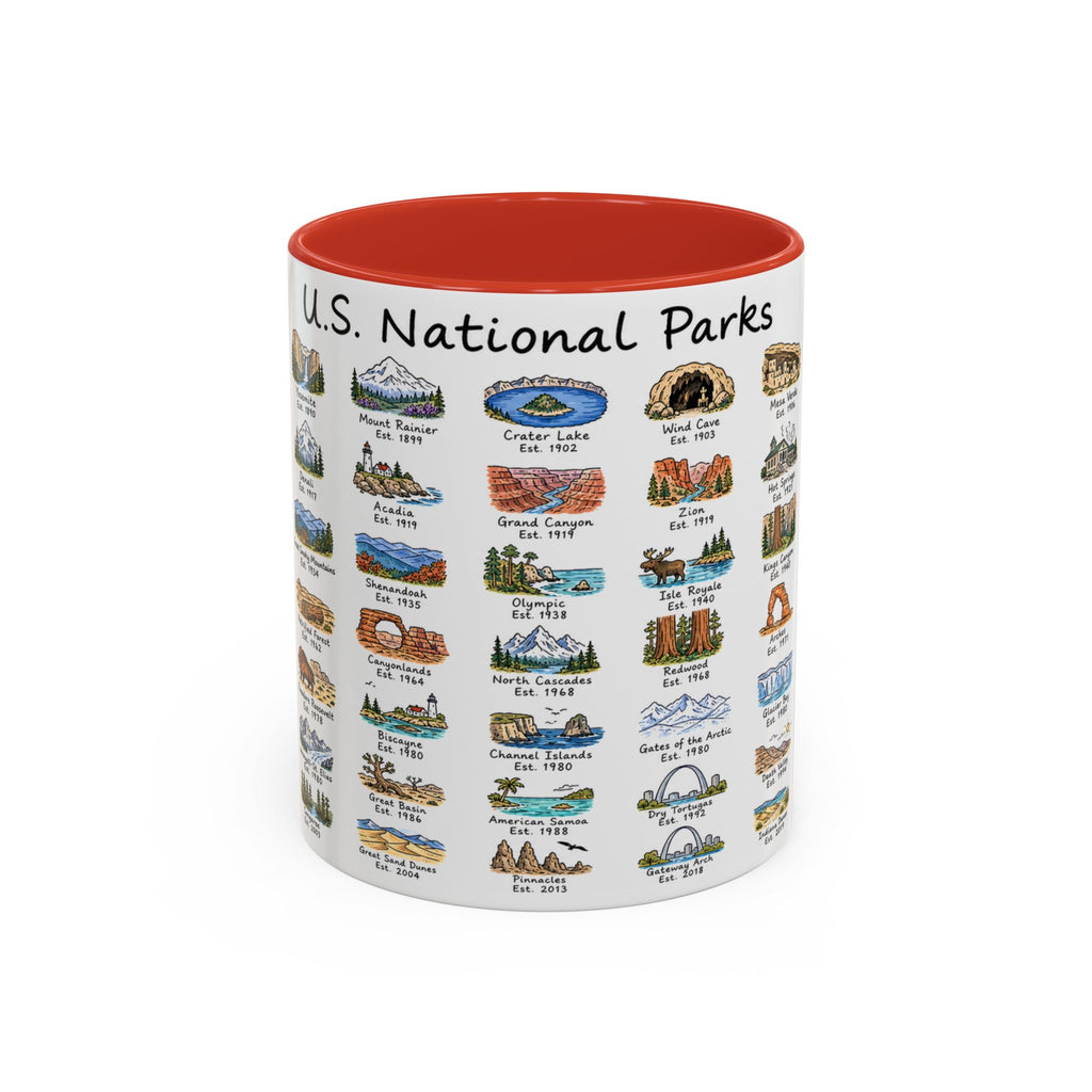 63 National Parks Mug | U.S. Parks Coffee Cup | Park Bucket List Gift | Road Trip Hiking Camping Souvenir
